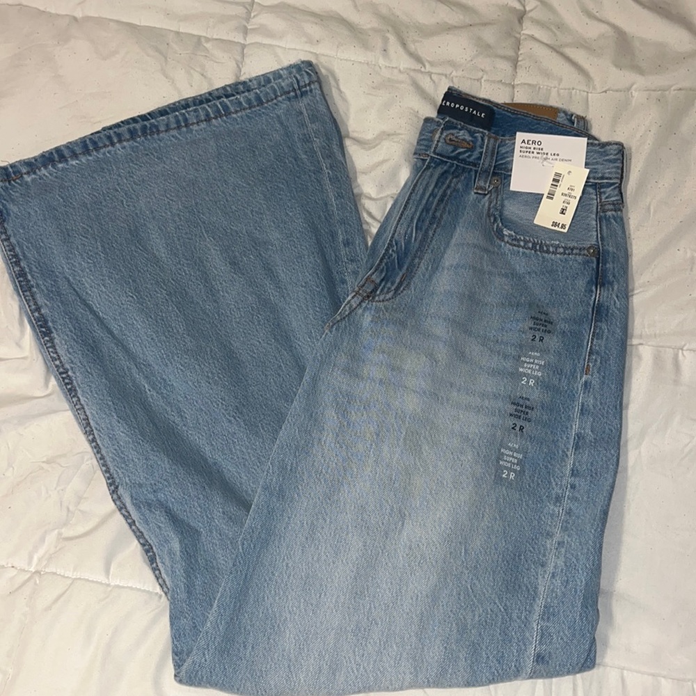 Aero high rise wide leg denim jeans